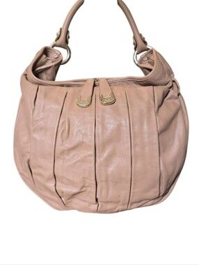 Bally Vintage LU Pleated Leather Hobo Shoulder Bag In EUC